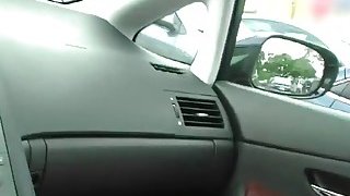 Lucy Tylerin gets horny in the car and goes wild with her boyfriend