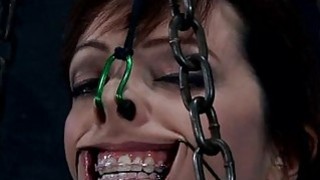 Tough beauty in shackles gets her cumhole pumped